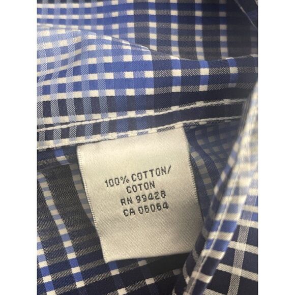 Bugatchi Blue Striped Plaid Long Sleeve Shirt Size XL - Picture 11 of 12